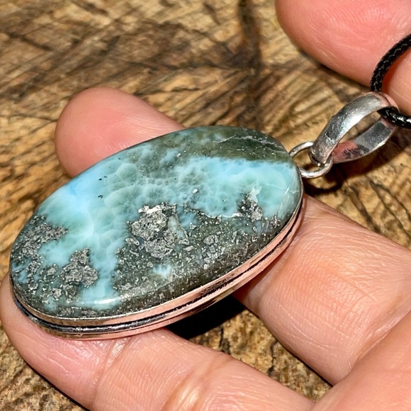 Caribbean Larimar Pendant 2 1/4” - Picture 7 of 13